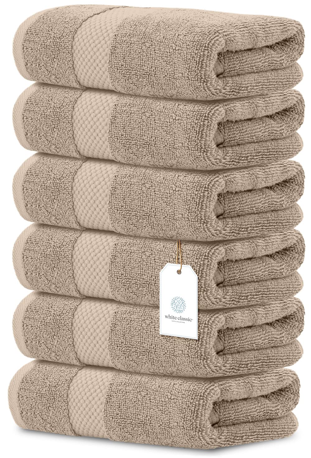 White Classic close-up of towel hanging loop showing neat finishing and durability