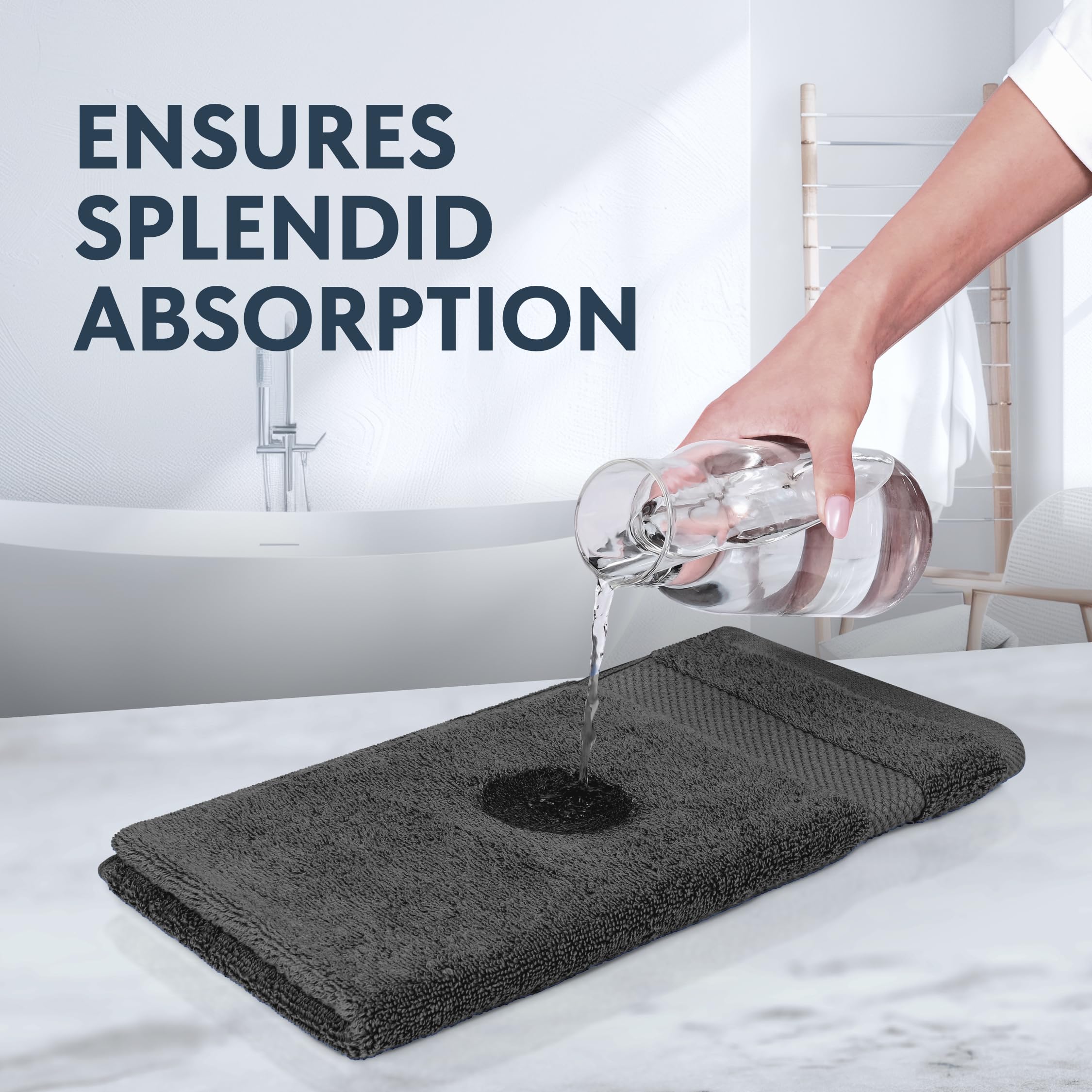 White Classic rolled towels on shelf conveying neat storage and ready-for-guest presentation