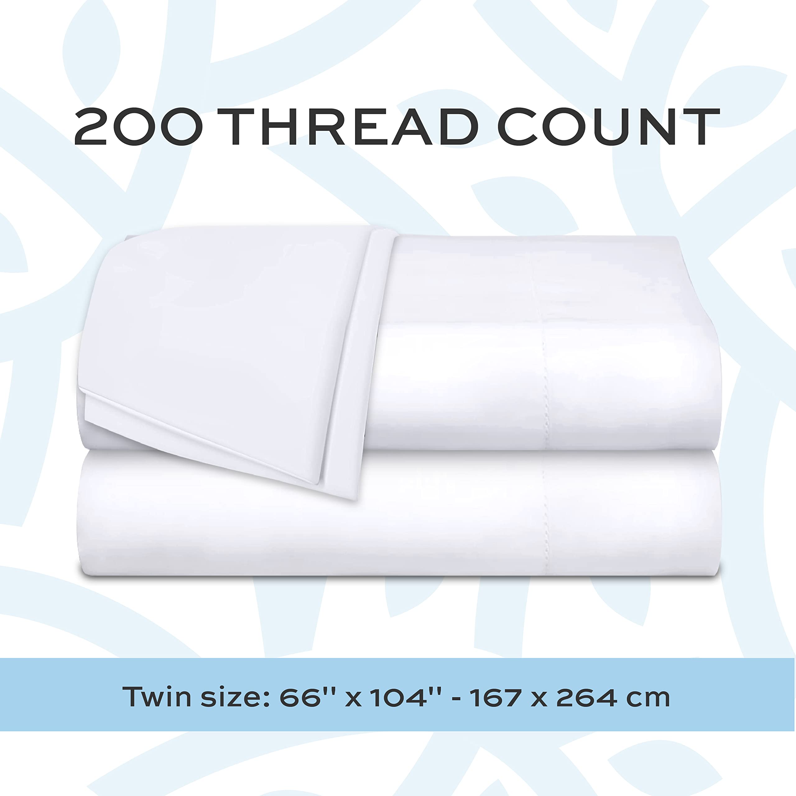 White Classic flat sheet laid on a twin bed delivering crisp look and comfort