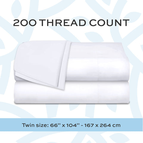 White Classic flat sheet laid on a twin bed delivering crisp look and comfort