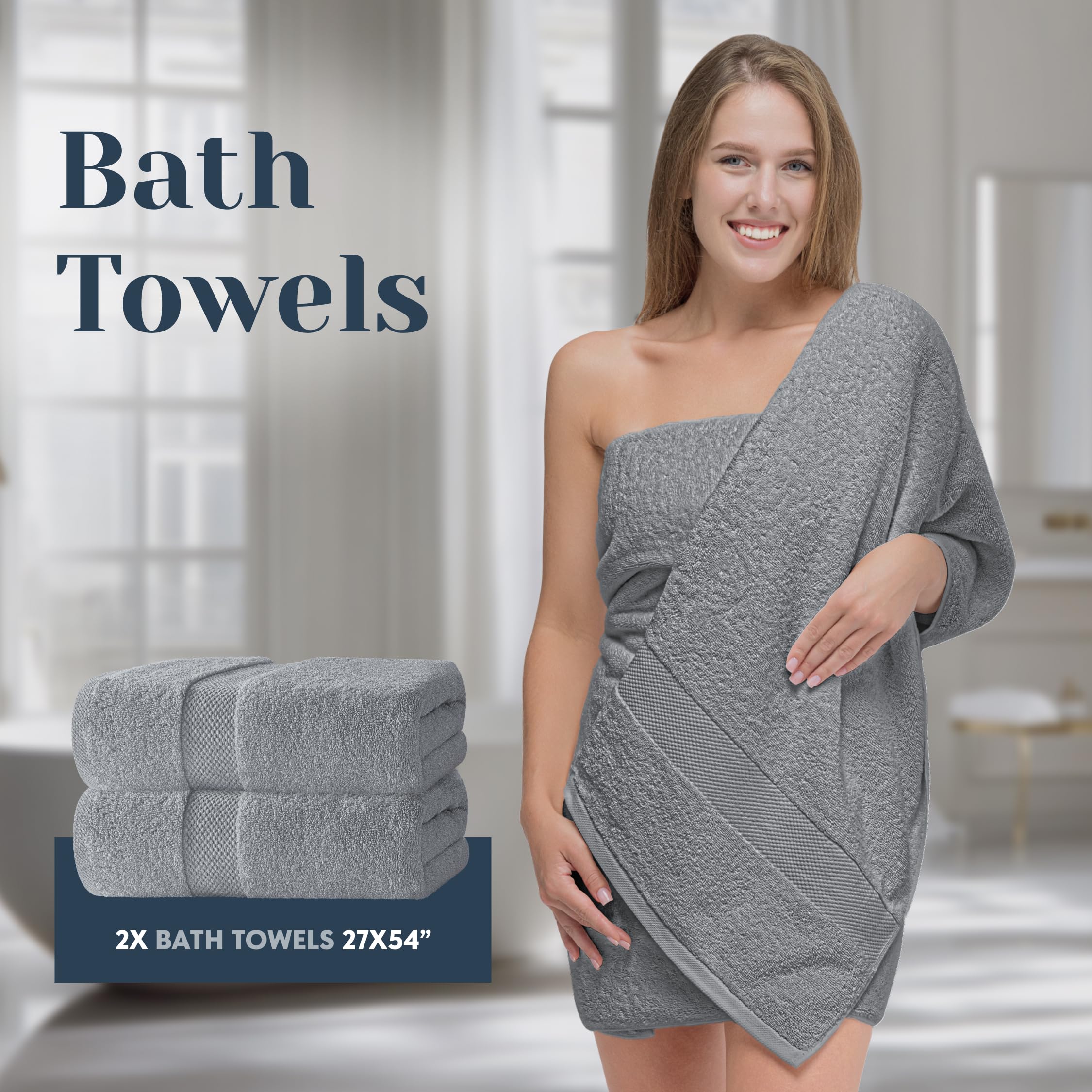 white classic folded towel stack beside a ruler illustrating true size and scale