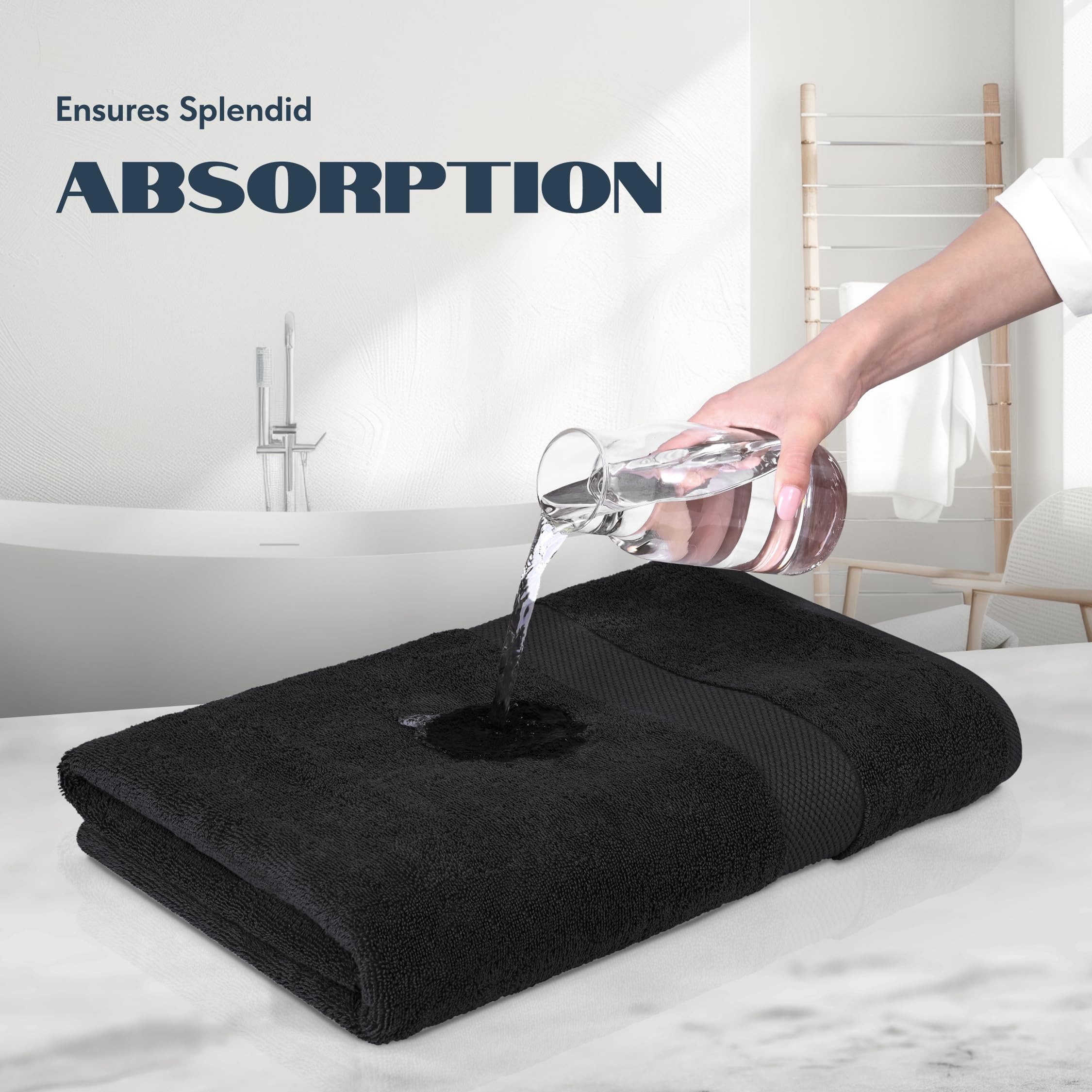 White Classic size comparison with regular towel showing oversized coverage