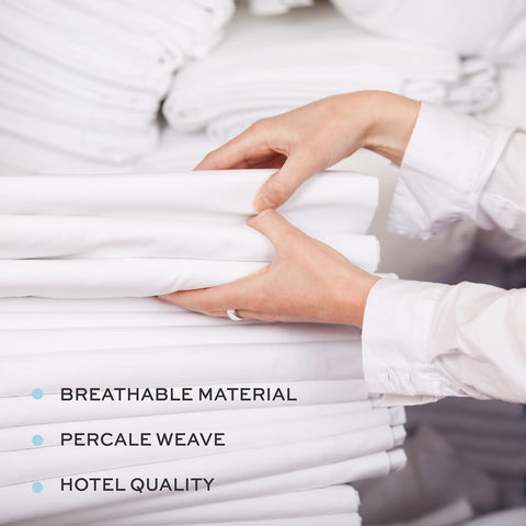 White Classic sheet beside measuring tape showing 66x104 inch size for fit clarity