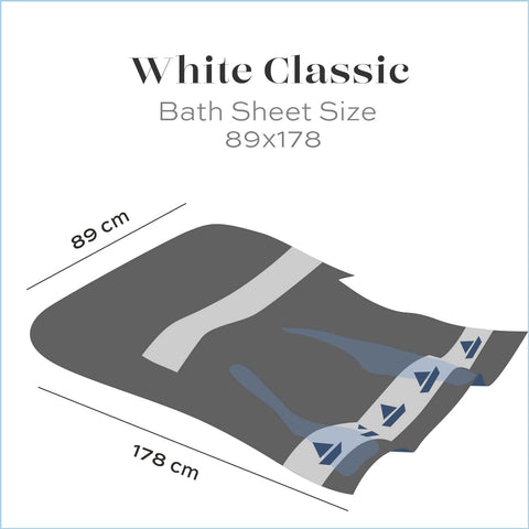 White Classic towel hanging in bathroom lifestyle scene showing spa-like comfort