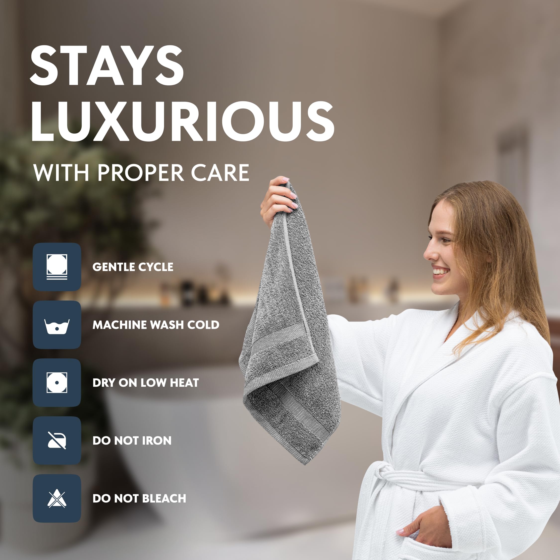 White Classic towel displayed in modern bathroom demonstrating elegant style benefit
