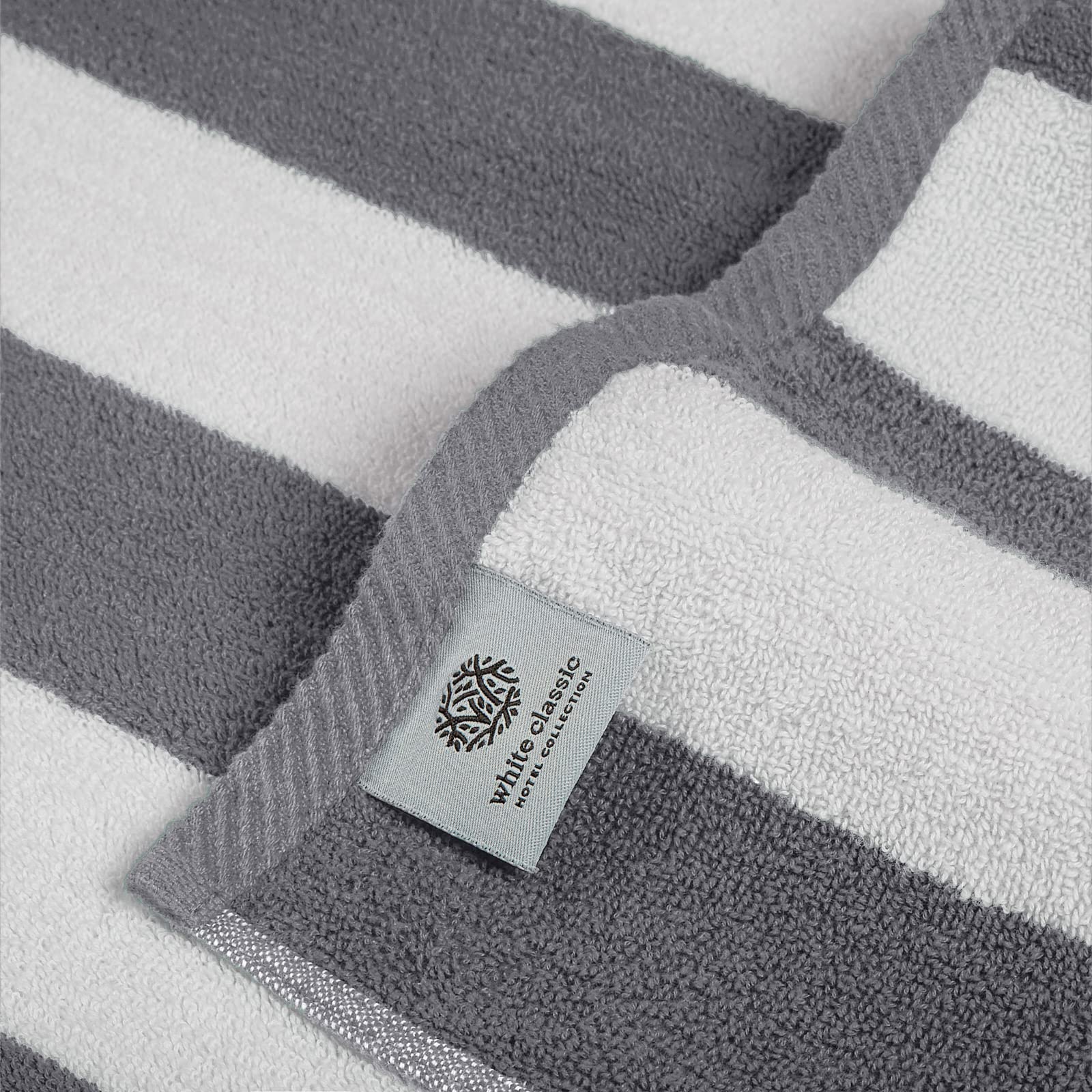 White Classic towel spread on sand demonstrating full 35x70 coverage for comfort