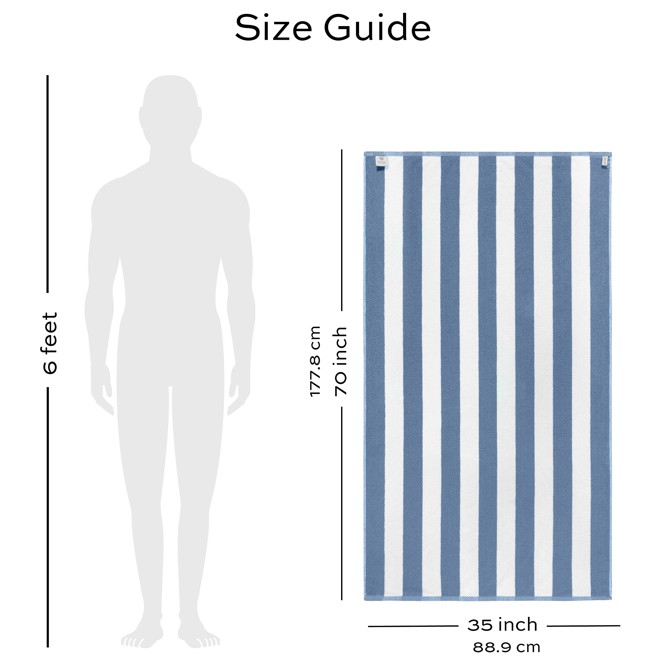 White Classic towel wrapped around adult after swim illustrating full coverage and comfort