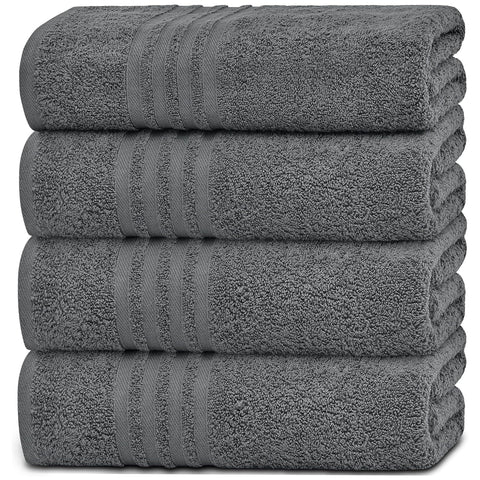 White Classic front view of Wealuxe grey towel set showing neat packaging and appeal