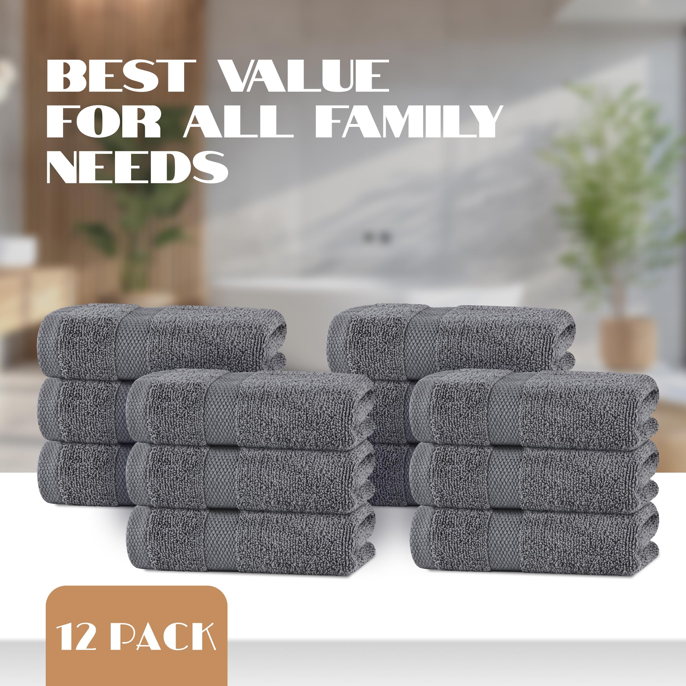 White Classic towel hanging on bath bar illustrating quick-dry convenience