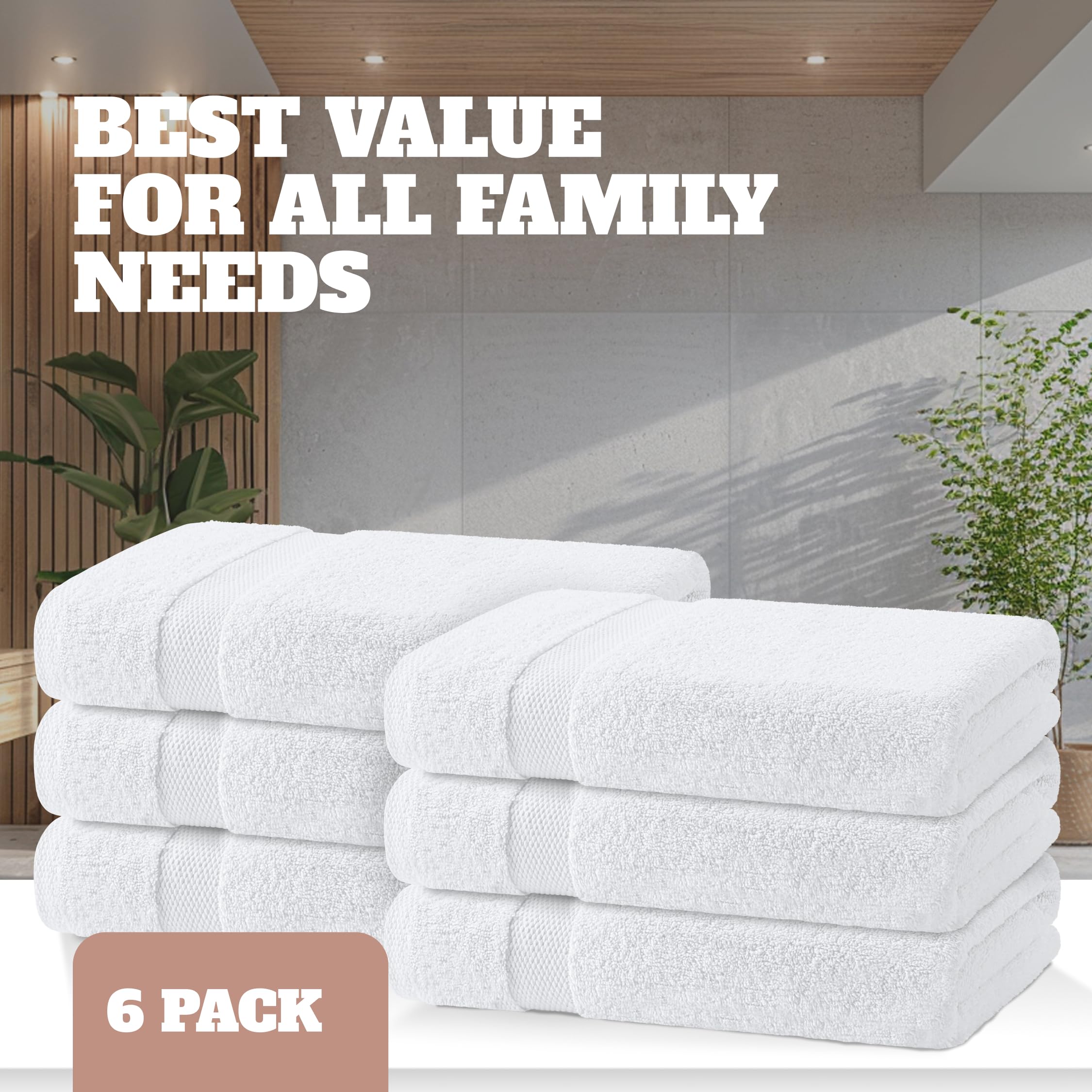 White Classic towel hanging on rail demonstrating quick-dry benefit