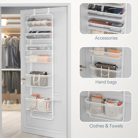 Whitmor in bathroom holding towels and toiletries for tidy storage