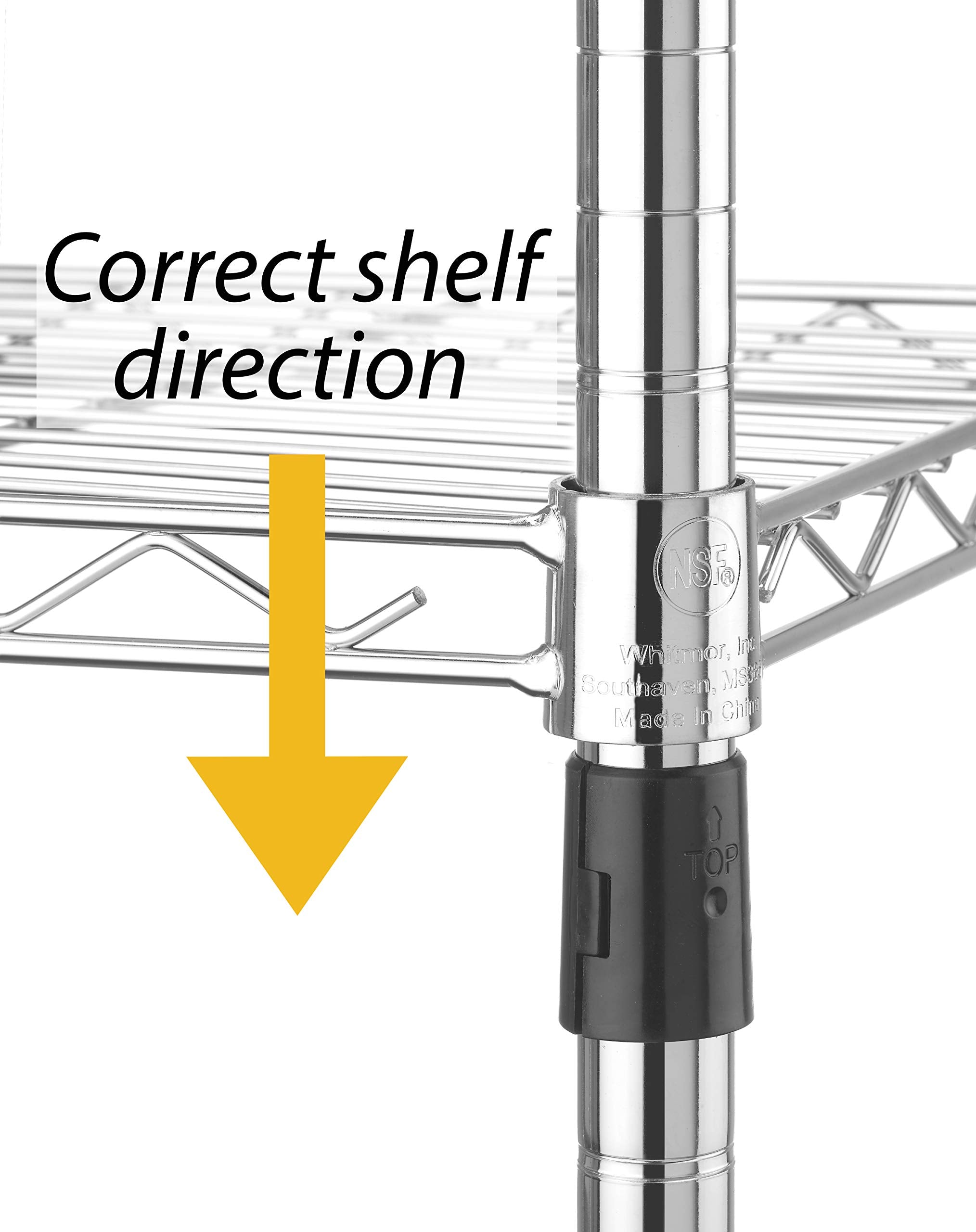 Whitmor shelving holding heavy bins illustrating 400 lb per shelf strength benefit