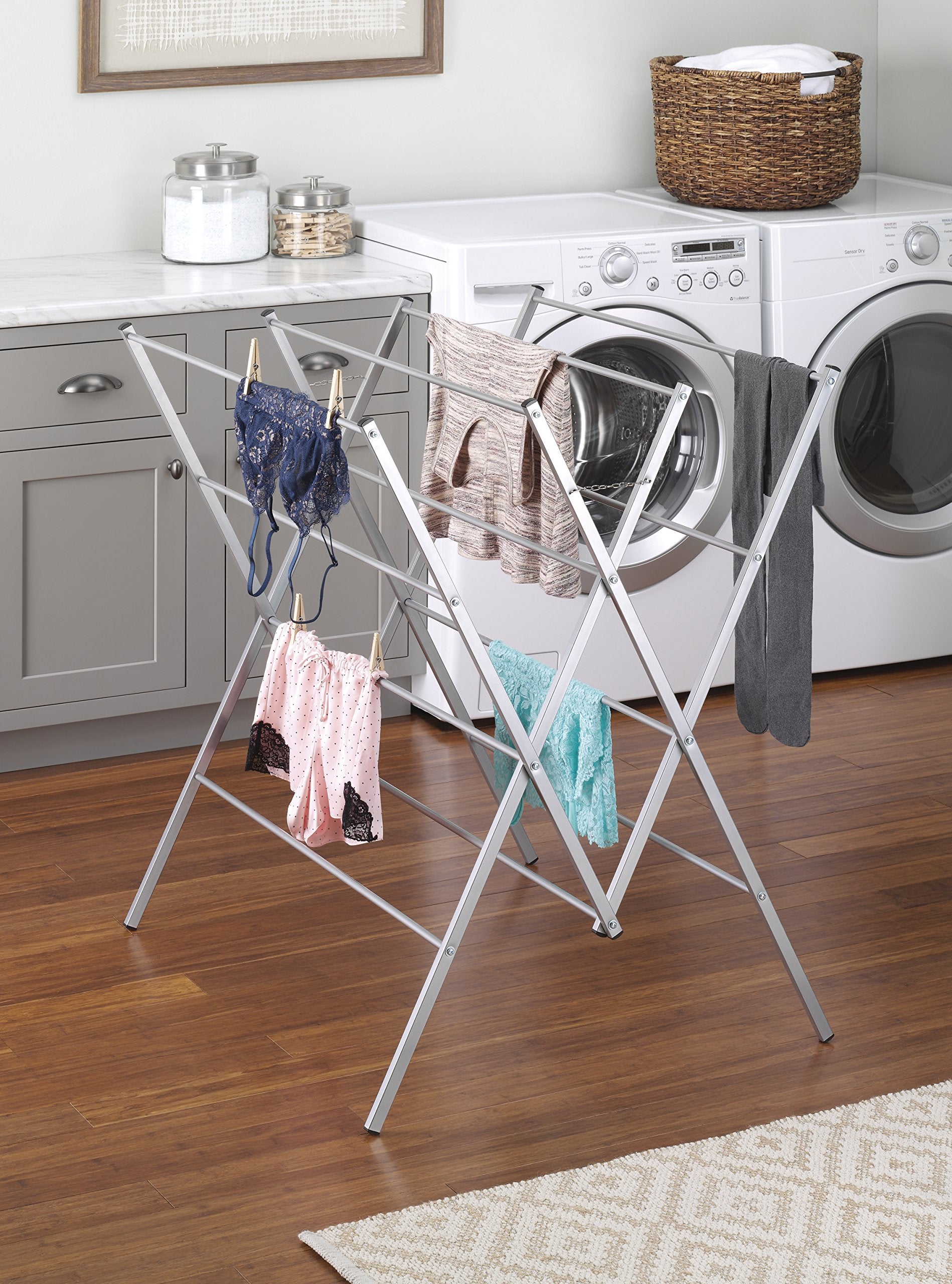 Whitmor rack folded flat for compact storage and easy transport