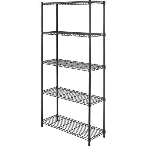 Whitmor front view assembled shelving shows sturdy storage and easy access