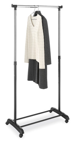 Whitmor front view of rack showing compact storage benefit