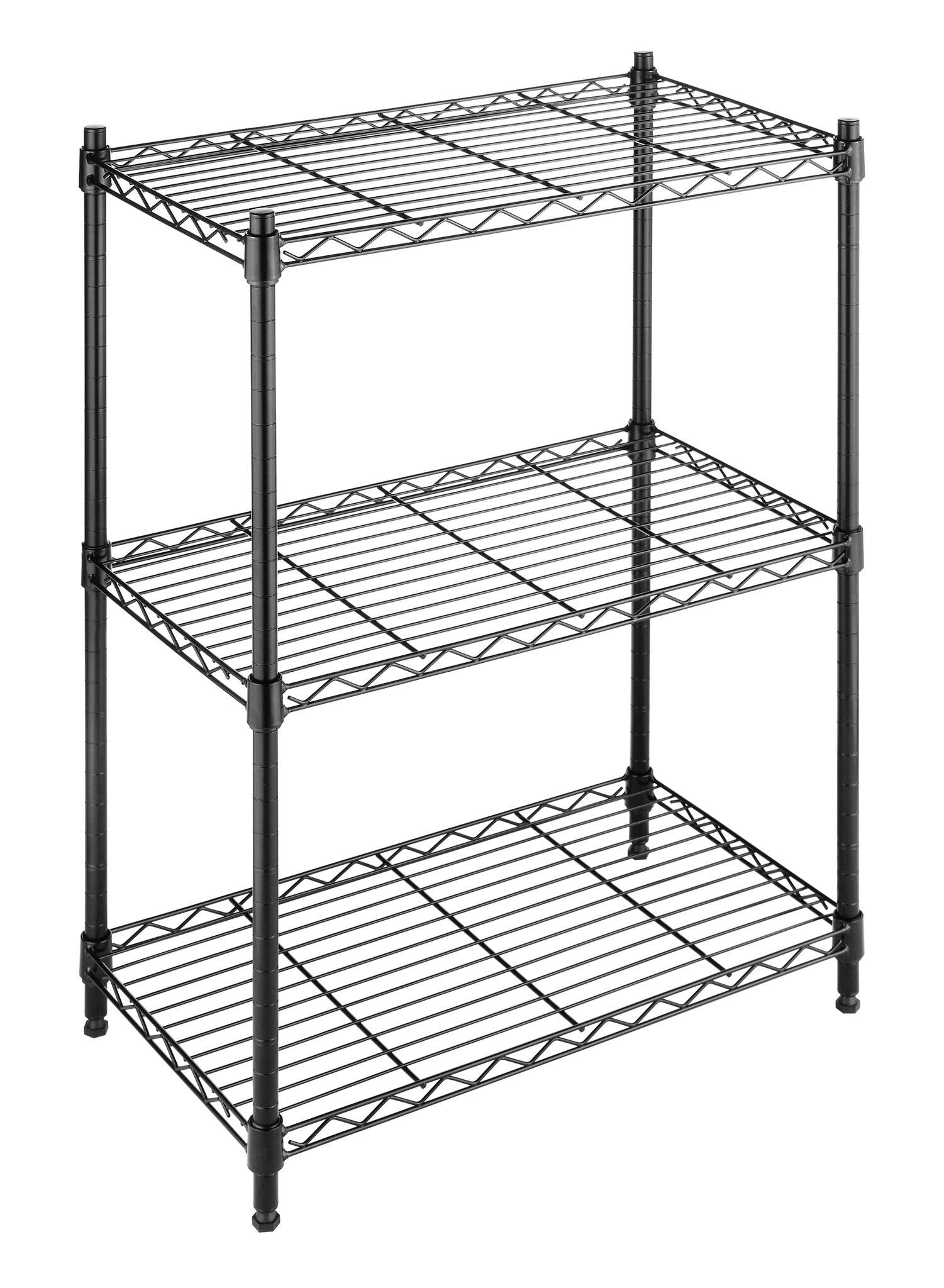 Whitmor front view showing assembled shelving and organization benefit