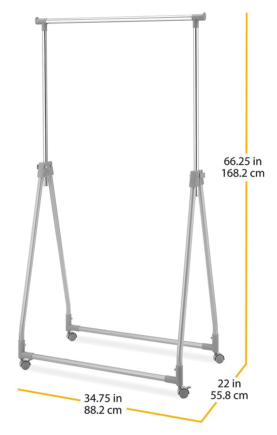 Whitmor garment rack wheel and lock close-up for stable mobility and secure positioning benefit