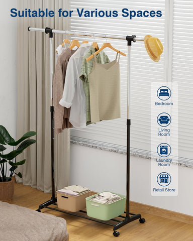 Whitmor in laundry room scene showing versatile use for drying and staging clothes
