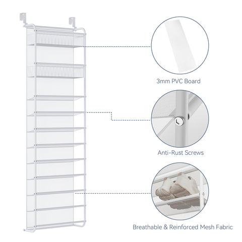 Whitmor mounted over a bedroom door proving easy no-drill installation