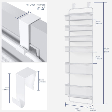 Whitmor over-the-door hooks and patented mesh backing protect door finish