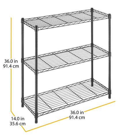 Whitmor shelf loaded with boxes showing 350 lb capacity benefit