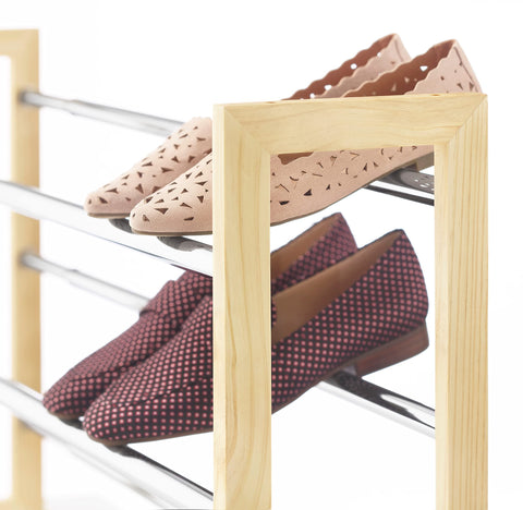 Whitmor stacked two units showing vertical storage, saves floor space benefit