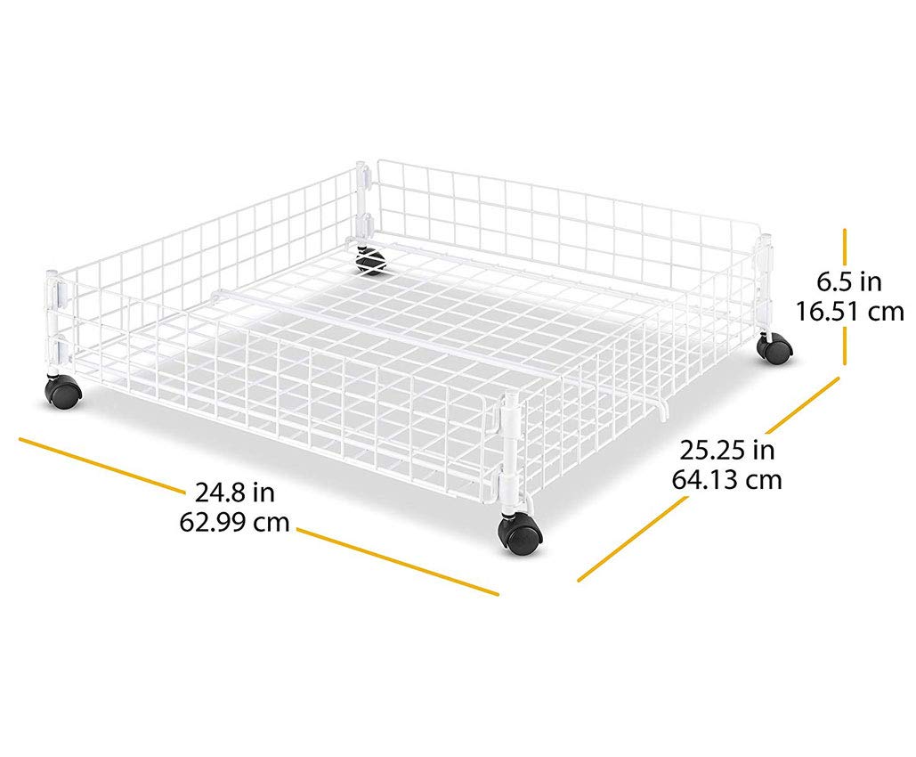 Whitmor cart next to ruler showing assembled dimensions for fit confirmation