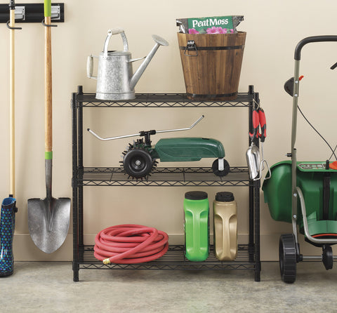 Whitmor closeup of wire-grid shelf highlights durable easy-clean surface