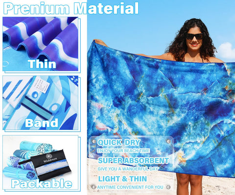 Widdonen folded towel with carry bag showing portability benefit