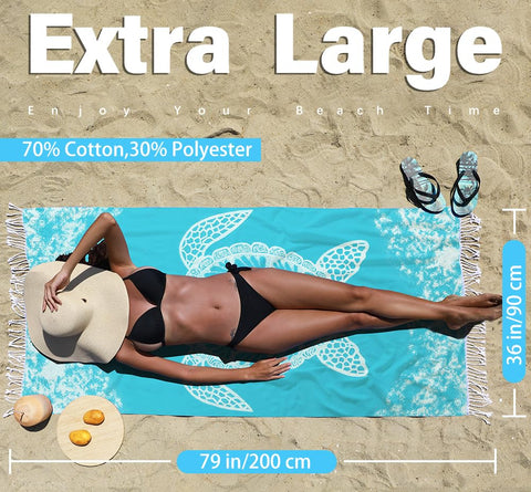 Widdonen towel draped over sun lounger offering full-body coverage and comfort