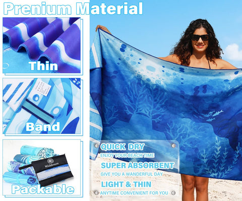 Widdonen towel next to smartphone showing compact folded size for easy packing