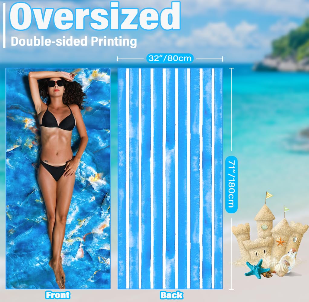 Widdonen towel laid on sand with person drying off for sand-free benefit