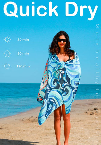 Widdonen towel draped poolside, provides quick-dry comfort benefit