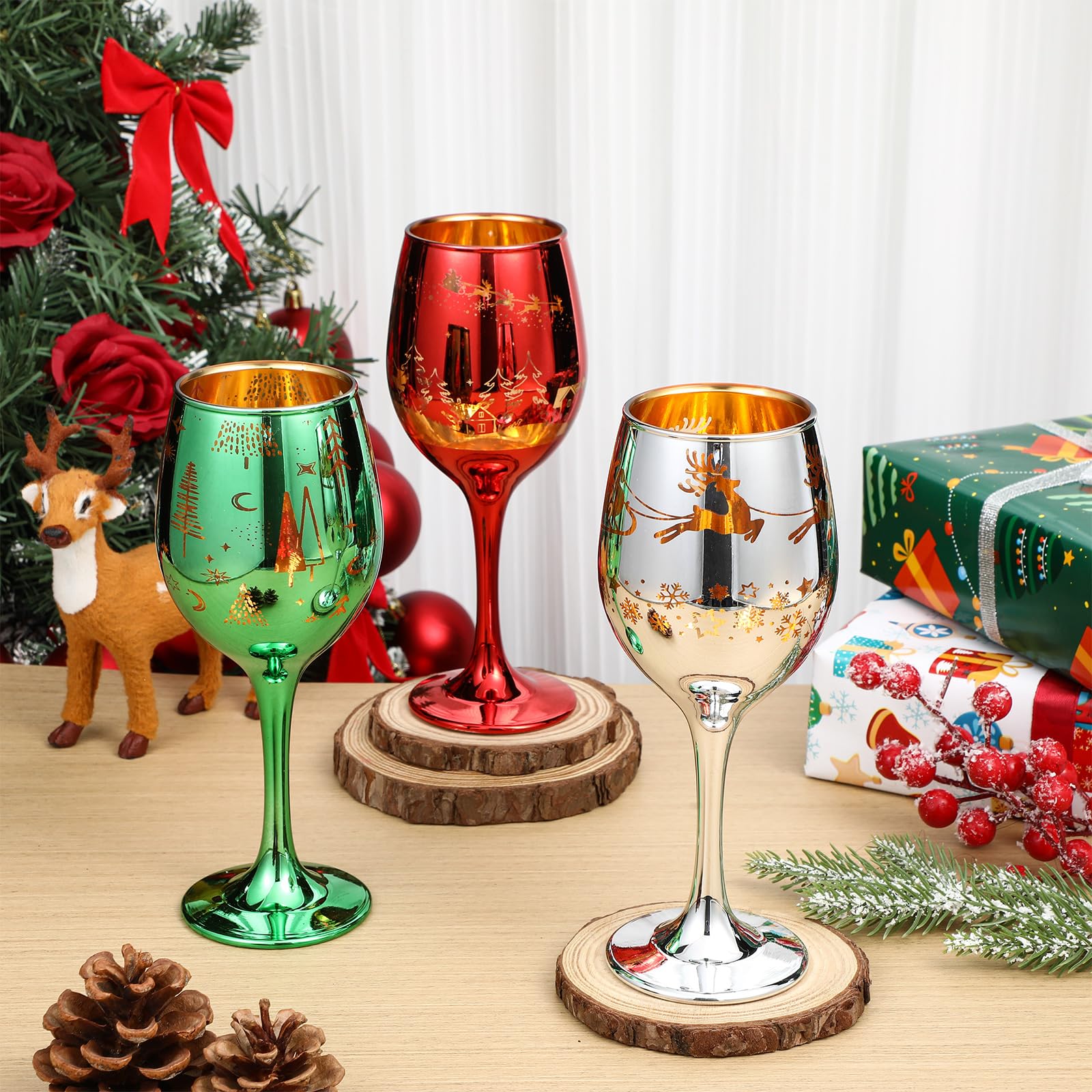 Widecook glass filled with wine at a holiday party, elevates beverage presentation