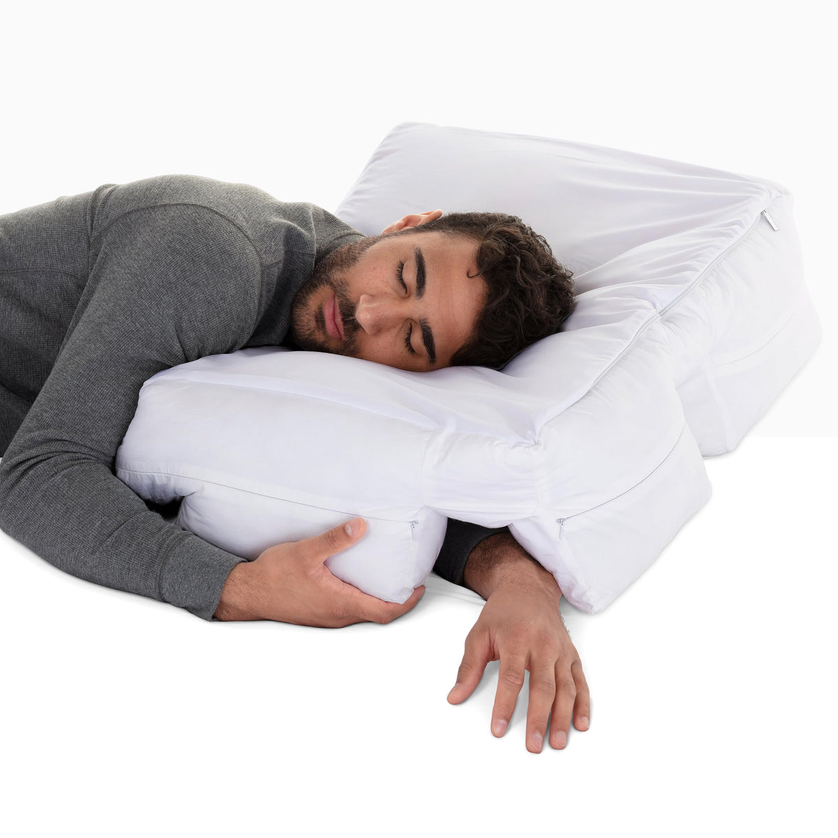 Wife Pillow front view showing shape and adult-sized support benefit
