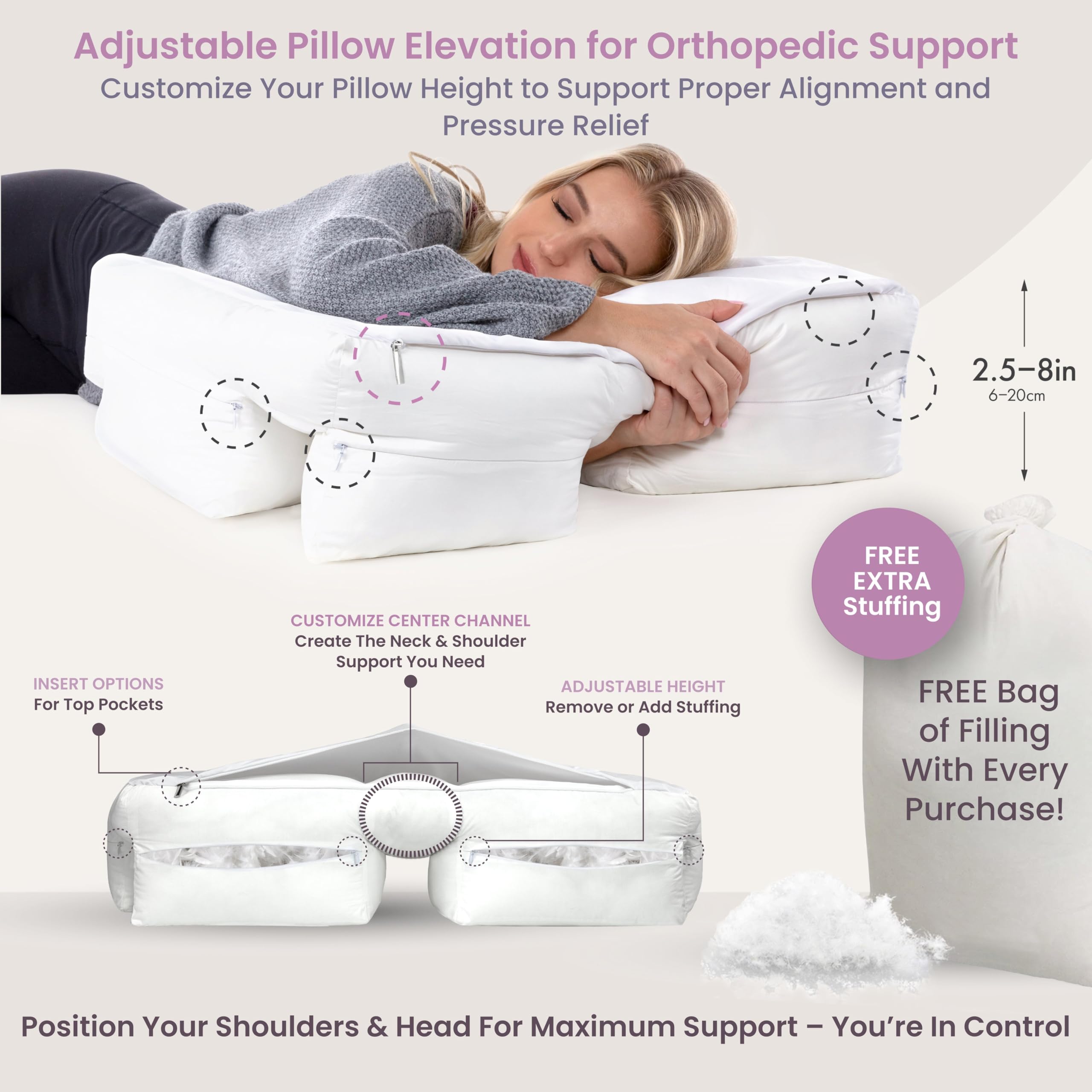 removable polycotton cover of Wife Pillow breathable and washable