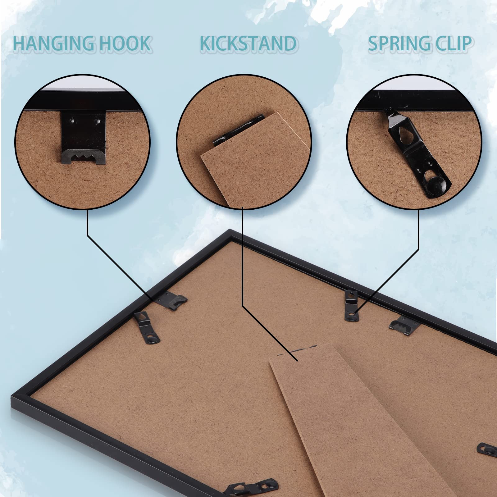 WIFTREY frame held in hand showing 8x10 scale and easy mounting convenience