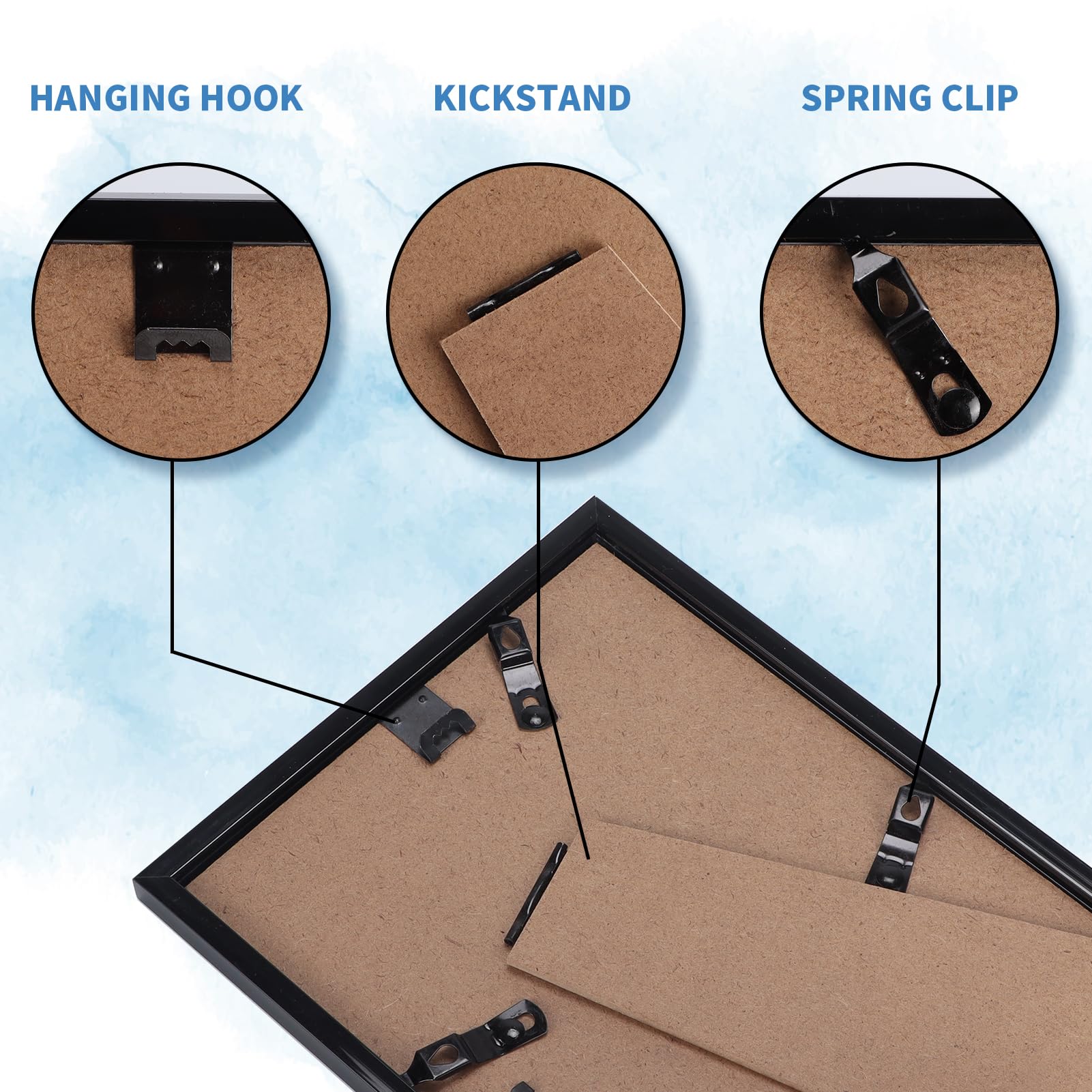 WIFTREY frame on tabletop with kickstand for easy display