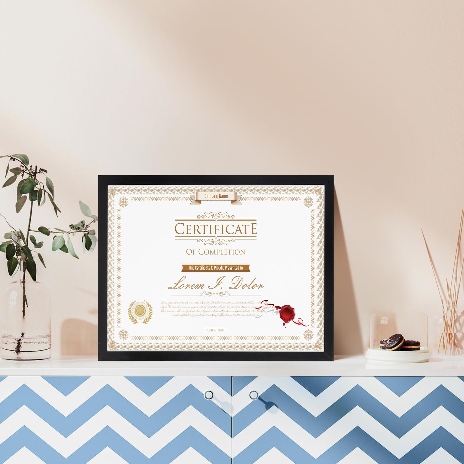 WIFTREY single frame on a desk displaying certificate for office presentation benefit