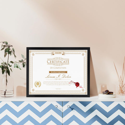 WIFTREY single frame on a desk displaying certificate for office presentation benefit