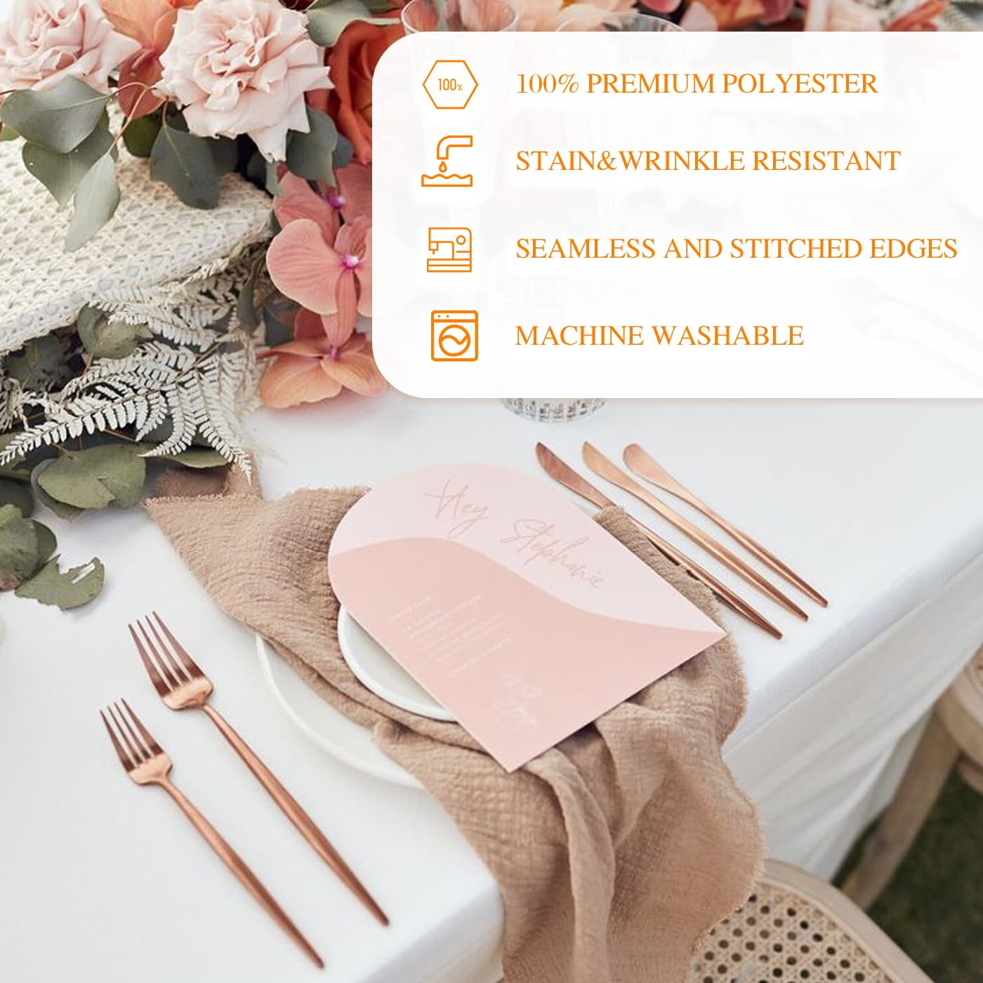 WIGENIUS tablecloth folded stack illustrating easy storage and transport