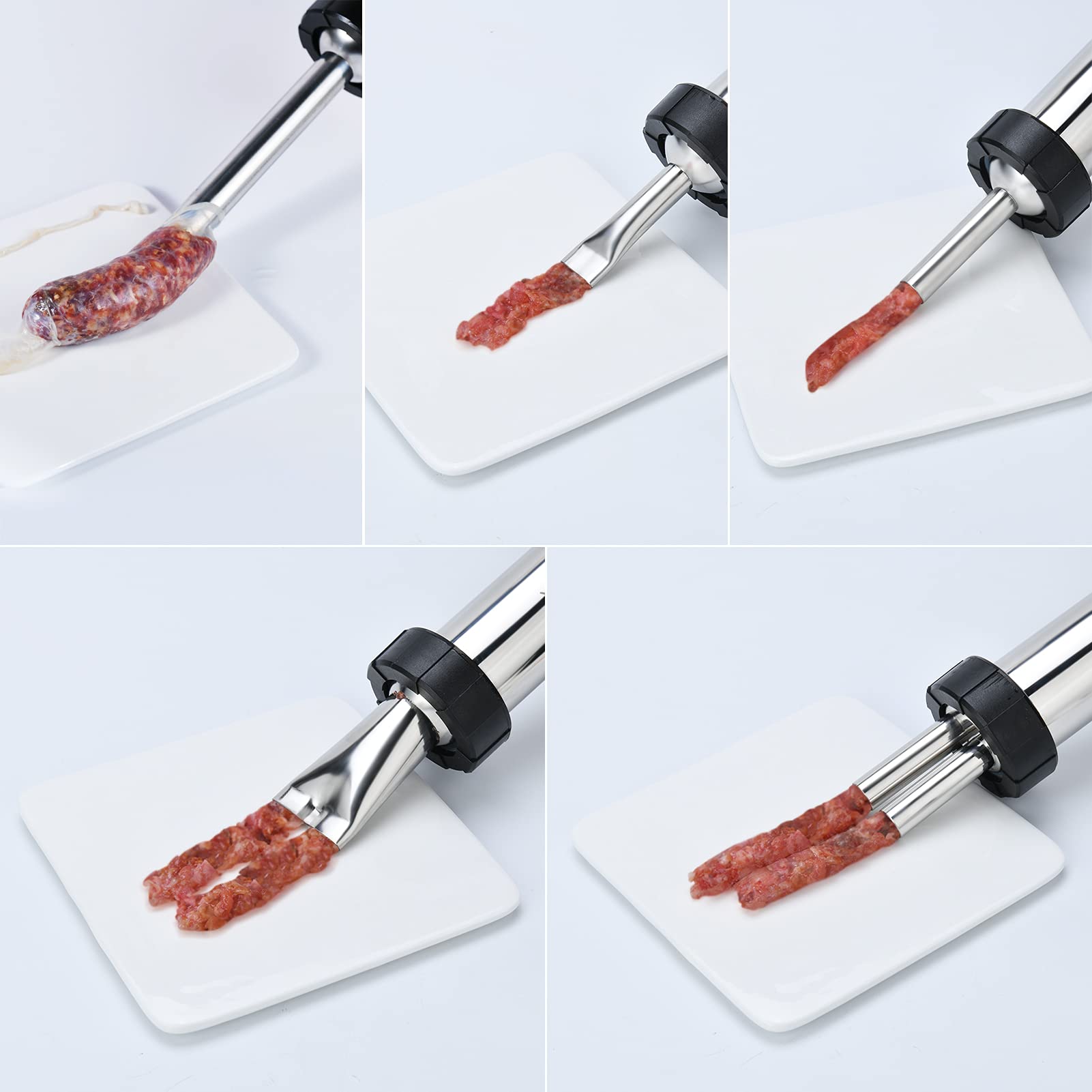 WILDDIGIT jerky gun being used on a cutting board for precise extrusion control