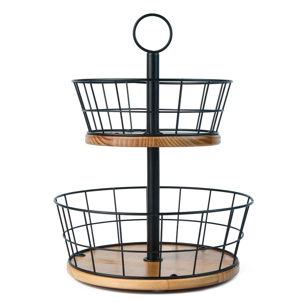 WILDMOS front view showing two-tier fruit bowl and tidy countertop storage benefit