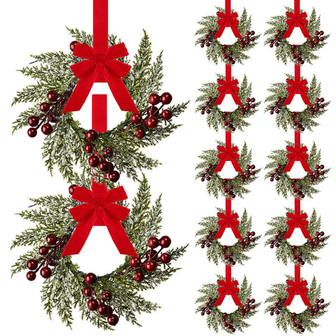 WILLBOND front packaging showing 12 mini Christmas wreaths and contents