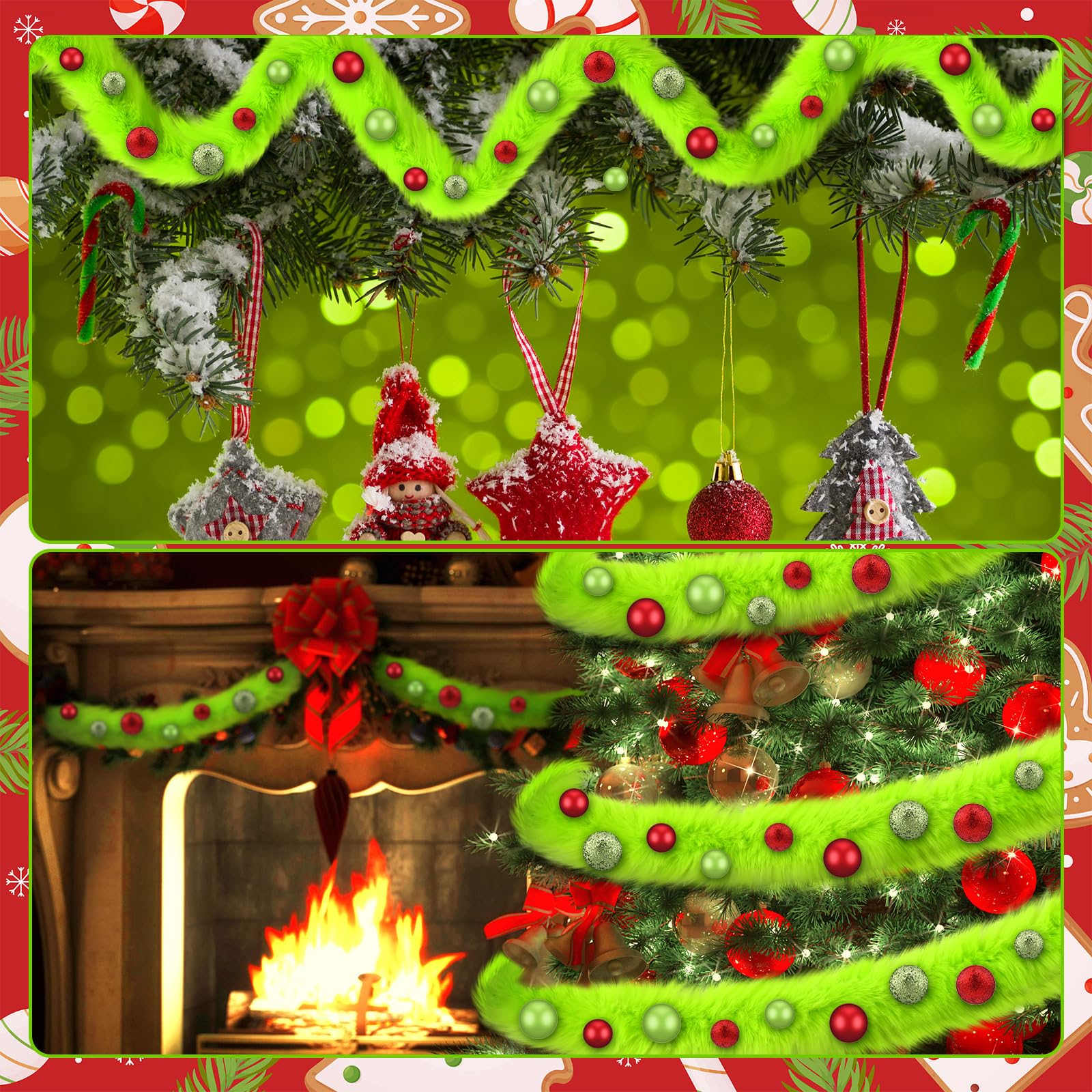 WILLBOND garland styled on a mantel creating cozy holiday focal point