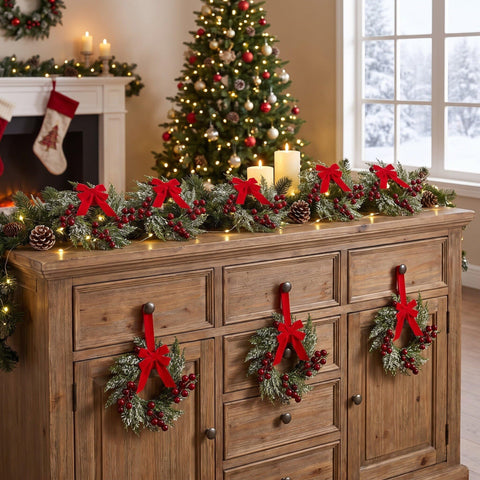 WILLBOND wreaths stacked flat for compact storage between seasons