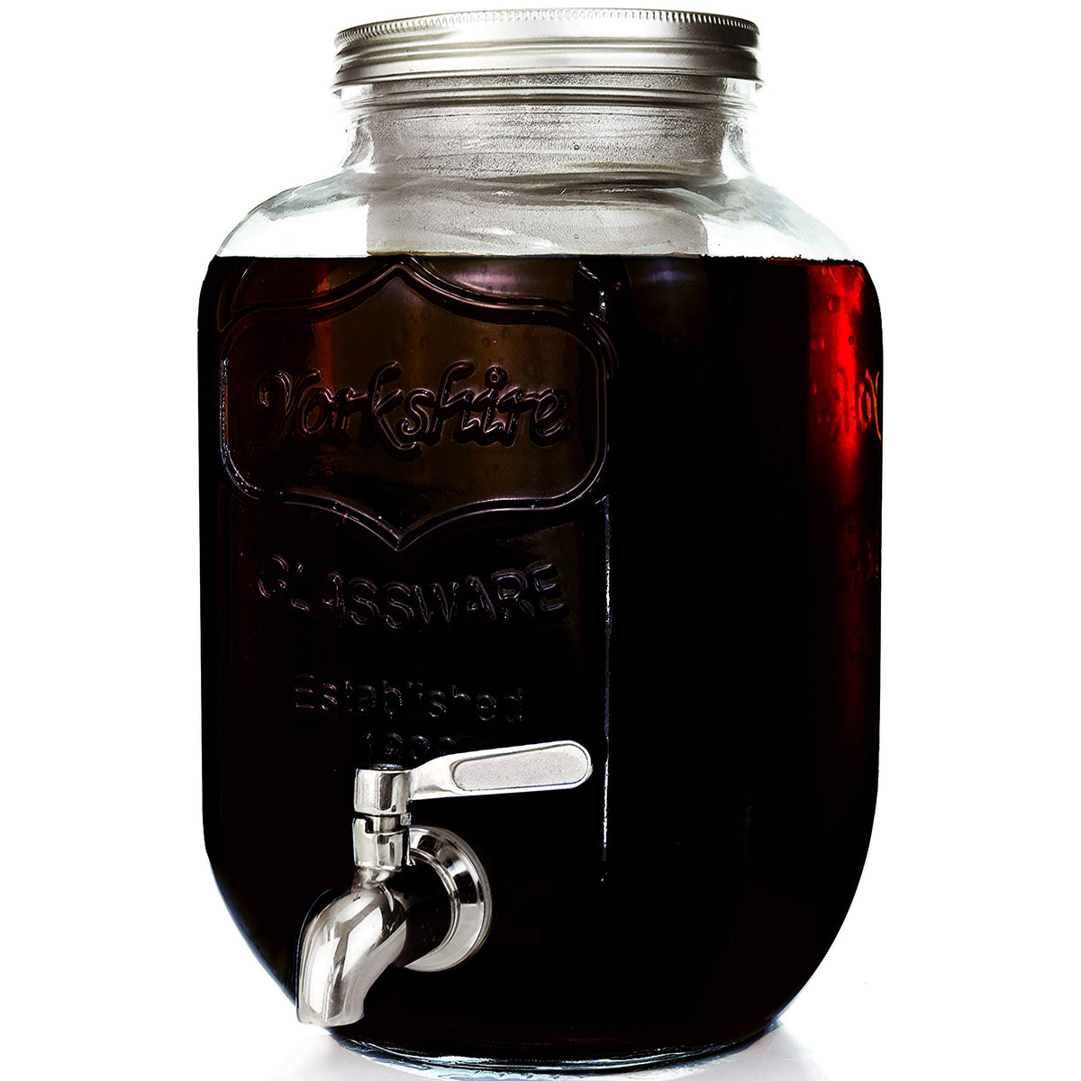 Willow & Everett front view glass pitcher showing clean lines and large capacity for chilled drinks