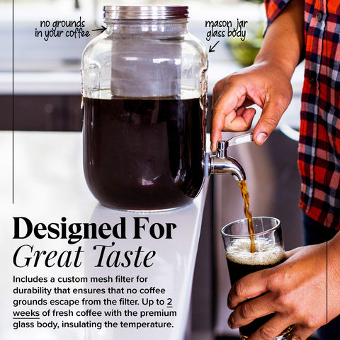 Willow & Everett pitcher filled and chilled in fridge for ready-to-serve cold brew convenience