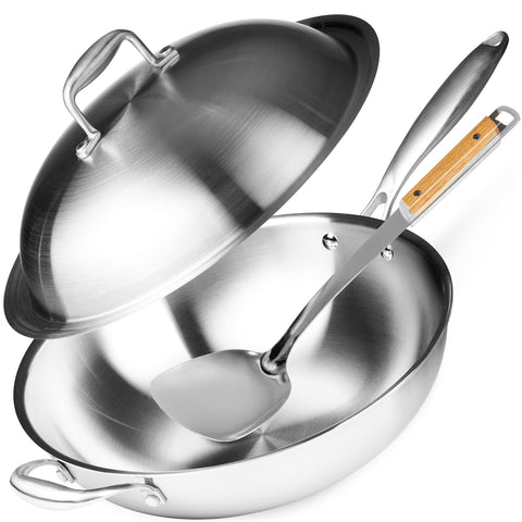 Willow & Everett front view of 13-inch wok showing professional finish and capacity