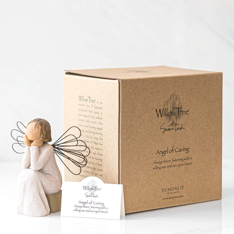 Willow Tree fitted gift box with enclosure card showing ready-to-give presentation